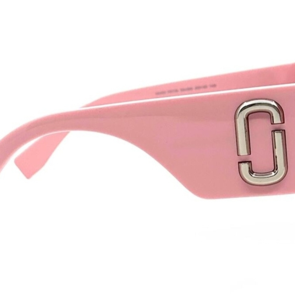 NIB Marc Jacobs Pink Sunglasses with Silver Accent Full Inclusion - Picture 9 of 12
